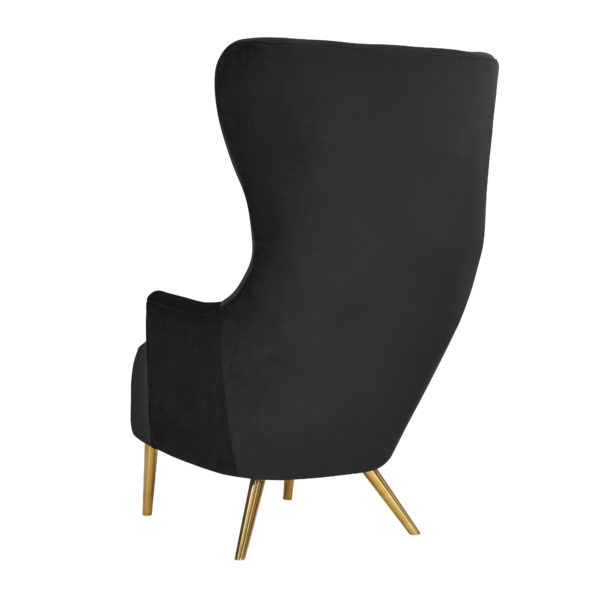 Julia Black Velvet Wingback Chair - Image 1