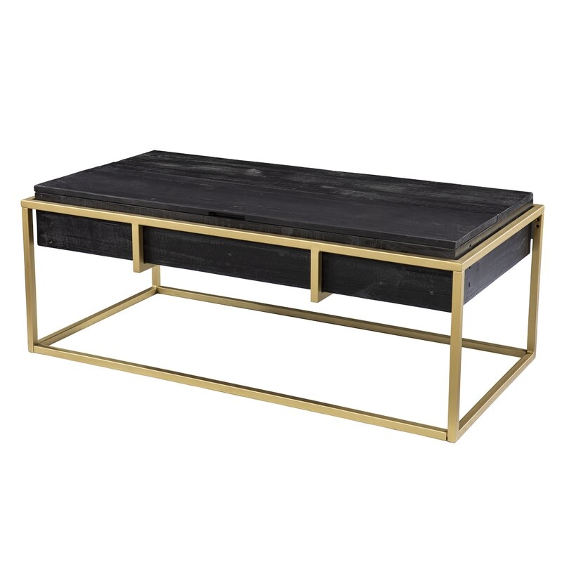 Macy Solid Wood Frame Coffee Table with Storage - Image 6