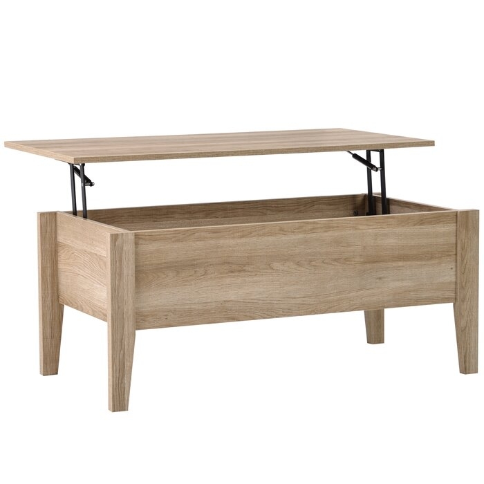 Lift Top 4 Legs Coffee Table with Storage - Image 1