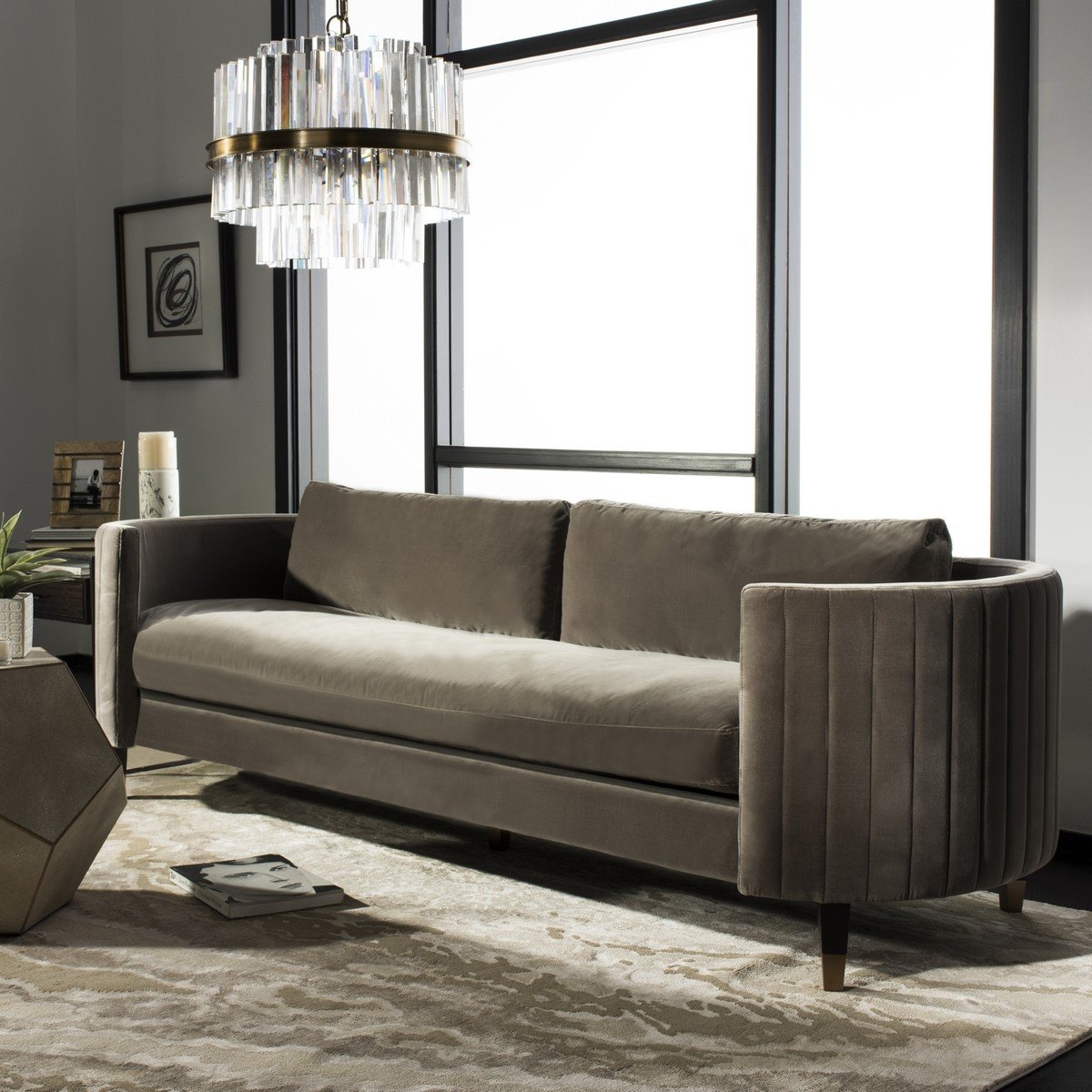 Winford Velvet Sofa - Shale  - Arlo Home - Image 4