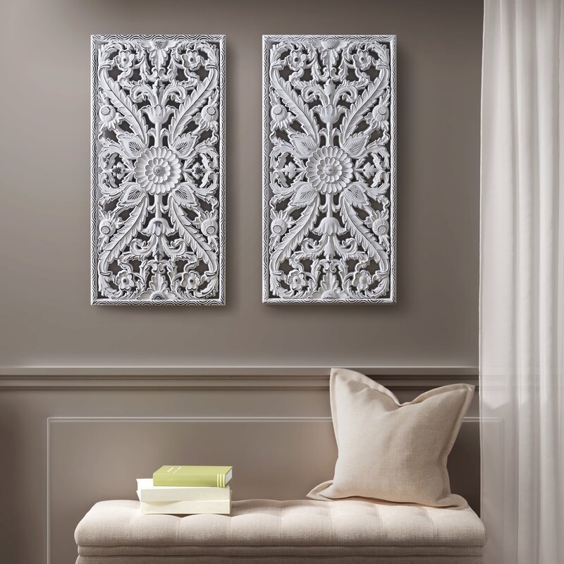 2 Piece Carved Wall Decor Set (Set of 2) - Image 0