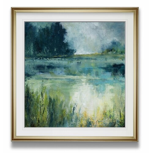 'Reflections Edge' Painting - Gold Frame - Image 0