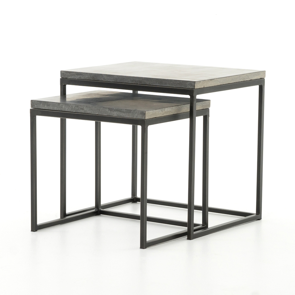 GINETTE NESTING END TABLES, GRAY - Image 0