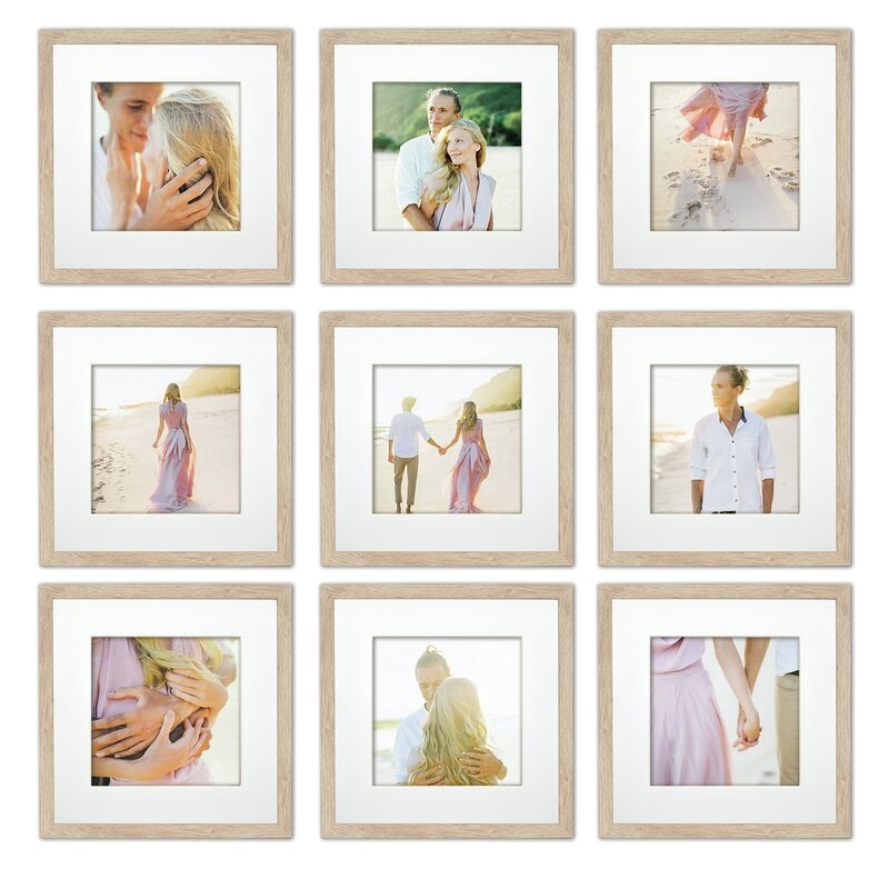 9 Piece Matte Plastic Gallery Wall Frame Set / natural - Image 0