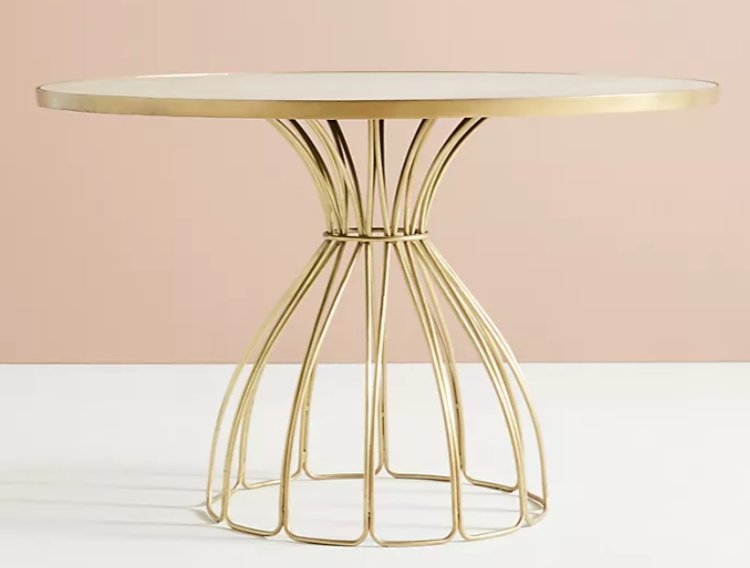 Seaford Pedestal Dining Table By Anthropologie in Yellow - Image 1