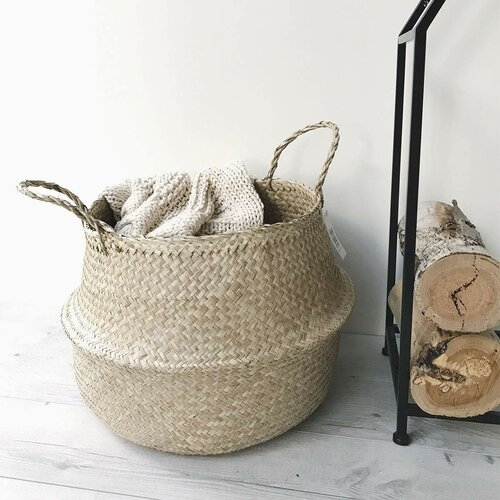 Natural Seagrass Belly Wicker Basket - Image 0
