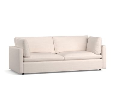 Bolinas Upholstered Sofa 90", Down Blend Wrapped Cushions, Belgian Linen Light Gray - Image 3