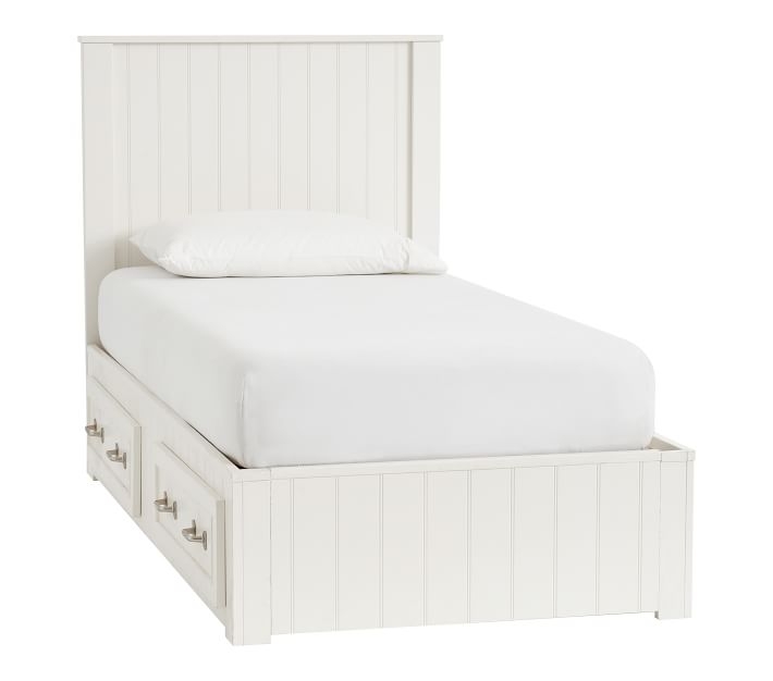 Belden Twin Bed with Headboard, Simply White, Flat Rate - Image 0