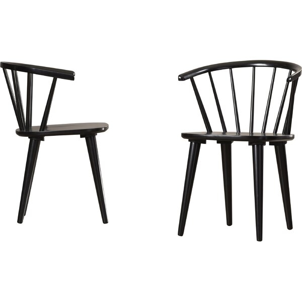 Ginny Solid Wood Dining Chair in Black (Set of 2) - Image 9