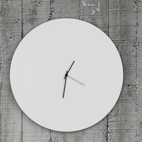 Adam Schwoeppe Metal Clock, black arms, white frame, large - Image 1