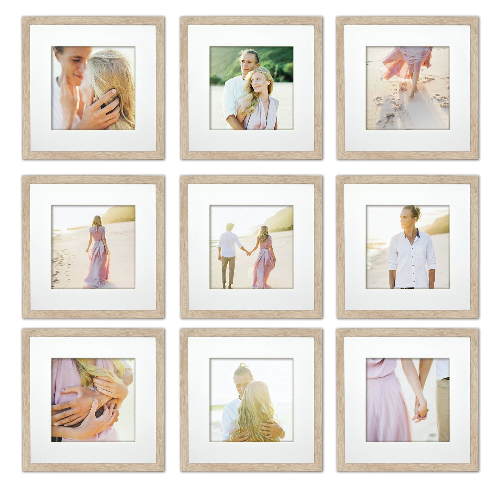 9 Piece Matted Gallery Wall Set Frame Set (Set of 9) /Gold - Image 0