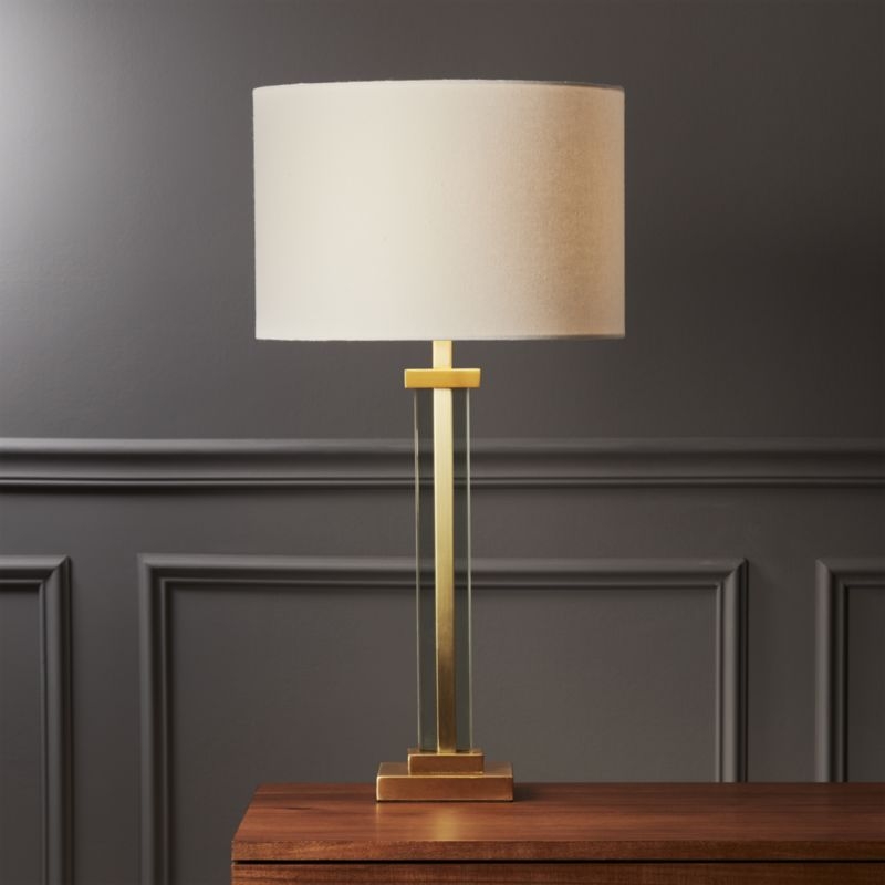 Panes Glass and Brass Table Lamp - Image 0