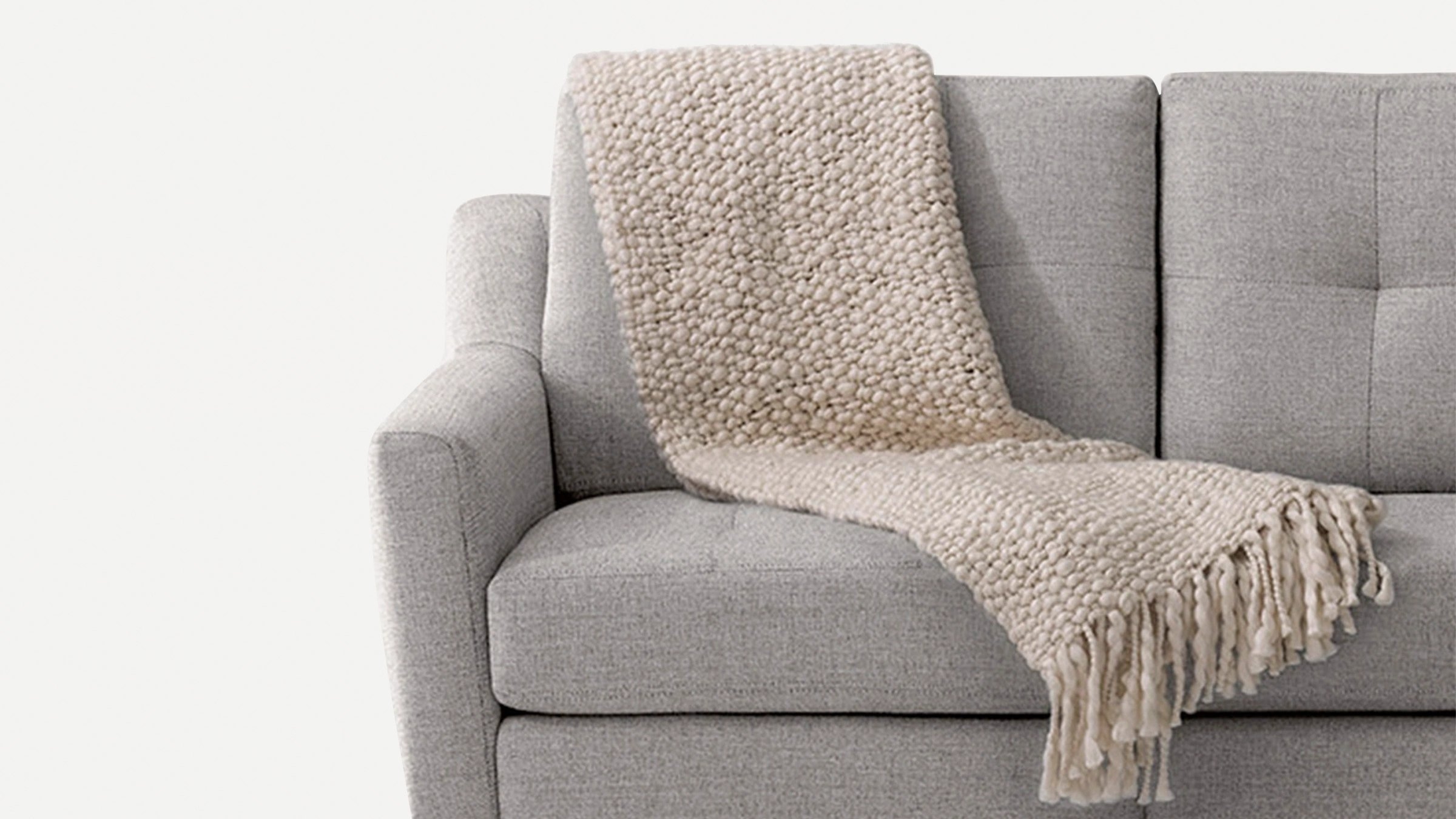 The Ivory Essential Hand-Woven Throw Blanket Blanket in Mixed - Image 3