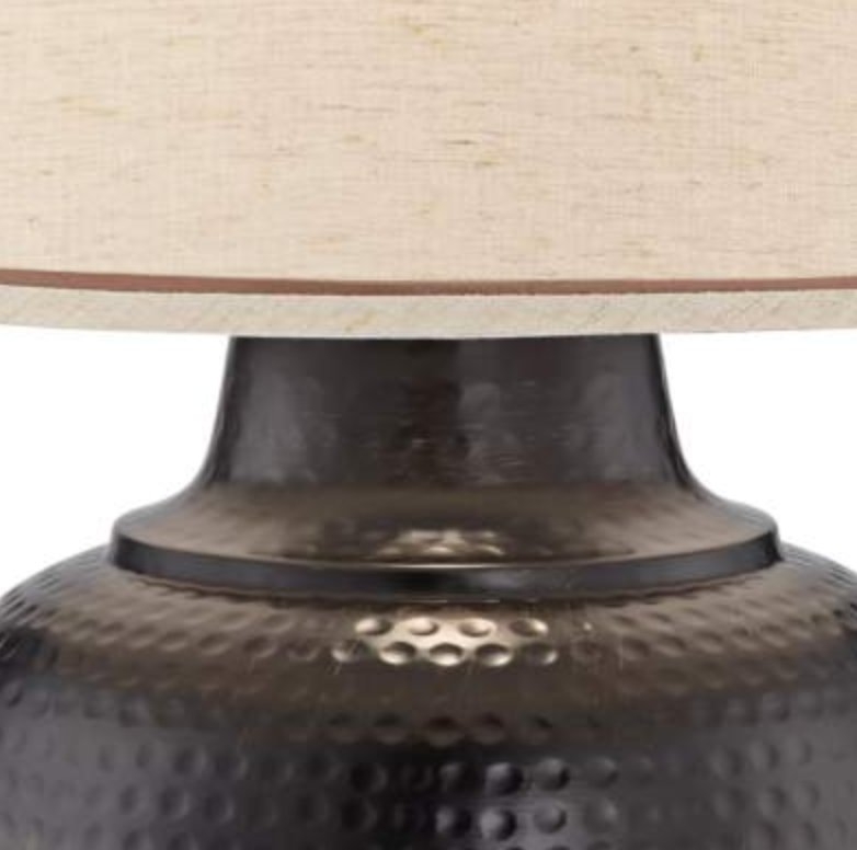 Brighton Hammered Pot Bronze Table Lamp with Table Top Dimmer - Style # 89M06 - Image 1