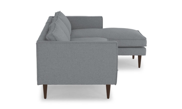 Serena Right-Facing Sectional - Synergy Pewter Fabric/Coffee Bean Legs - Image 2