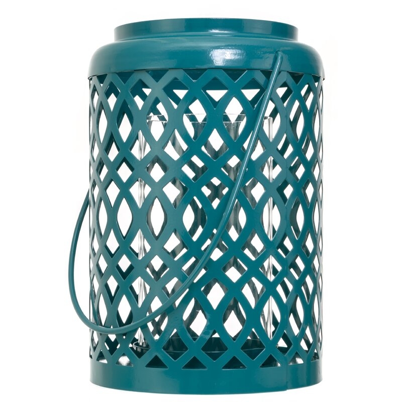 Bungalow Rose Stainless Steel Glass Lantern - Image 1