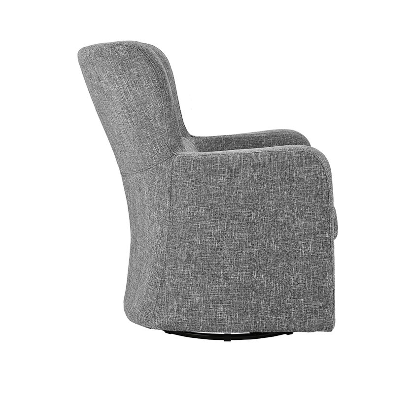 Bibbs Modern Linen Swivel Armchair - Image 2