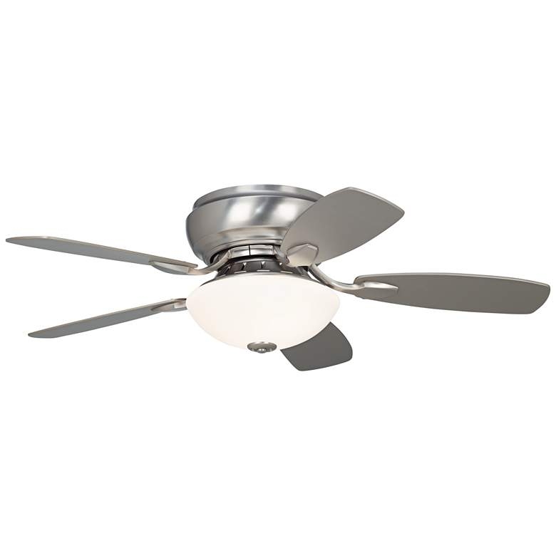44" Casa Habitat Brushed Nickel Hugger LED Ceiling Fan - Image 1