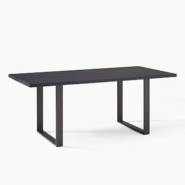 Avery 74" Industrial Dining Table, Black, Antique Bronze - Image 1