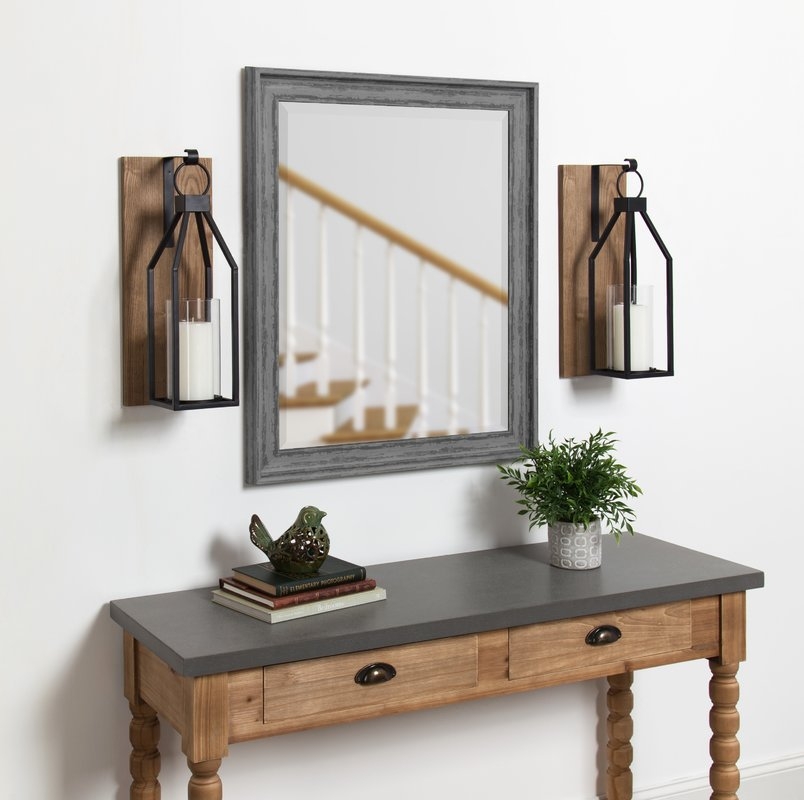 Wood and Metal Wall Sconce - Image 2