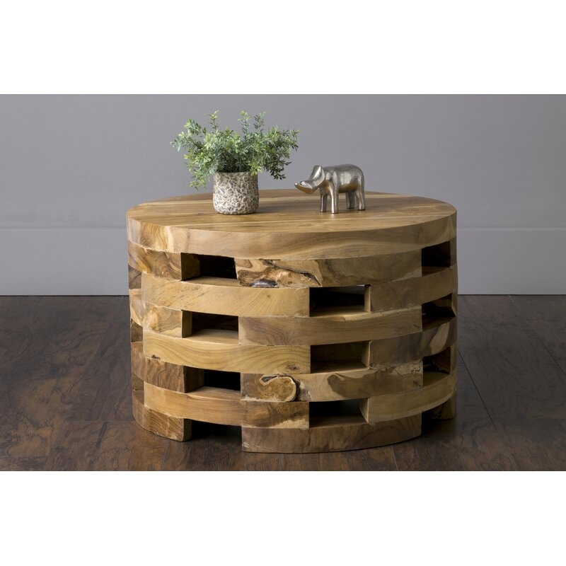 Bandla Solid Wood Drum Coffee Table - Image 2