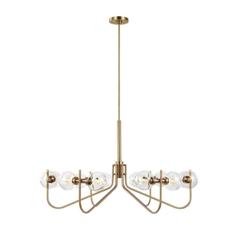 12 - Light Candle Style Classic / Traditional Chandelier /  Burnished Brass - Image 0
