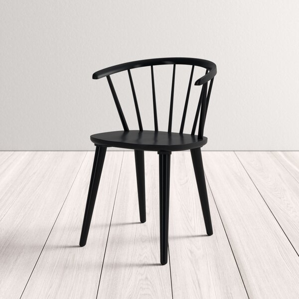 Ginny Solid Wood Dining Chair in Black (Set of 2) - Image 1