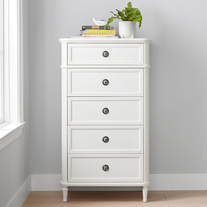 Colette 5-Drawer Tall Dresser, Simply White - Image 1