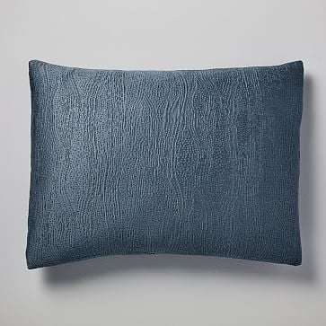 TENCEL Cotton Matelasse Standard Sham, Stormy Blue - Image 1