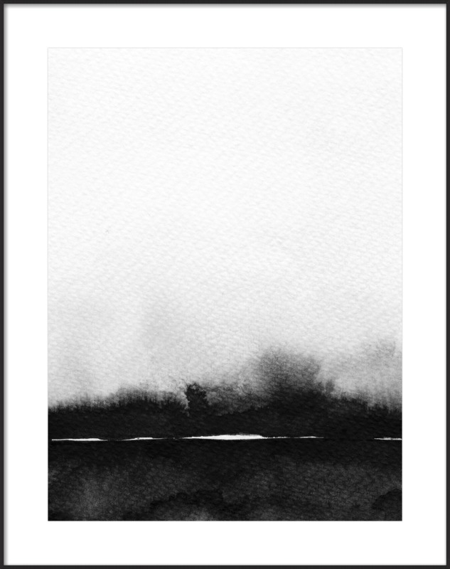 Abstract Landscape No. 1 with Gold Frame- 16'' x 20''-  Matte Black Metal Frame - Image 0