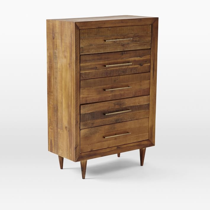 Alexa Reclaimed Wood 5-Drawer Dresser - Honey - Image 0