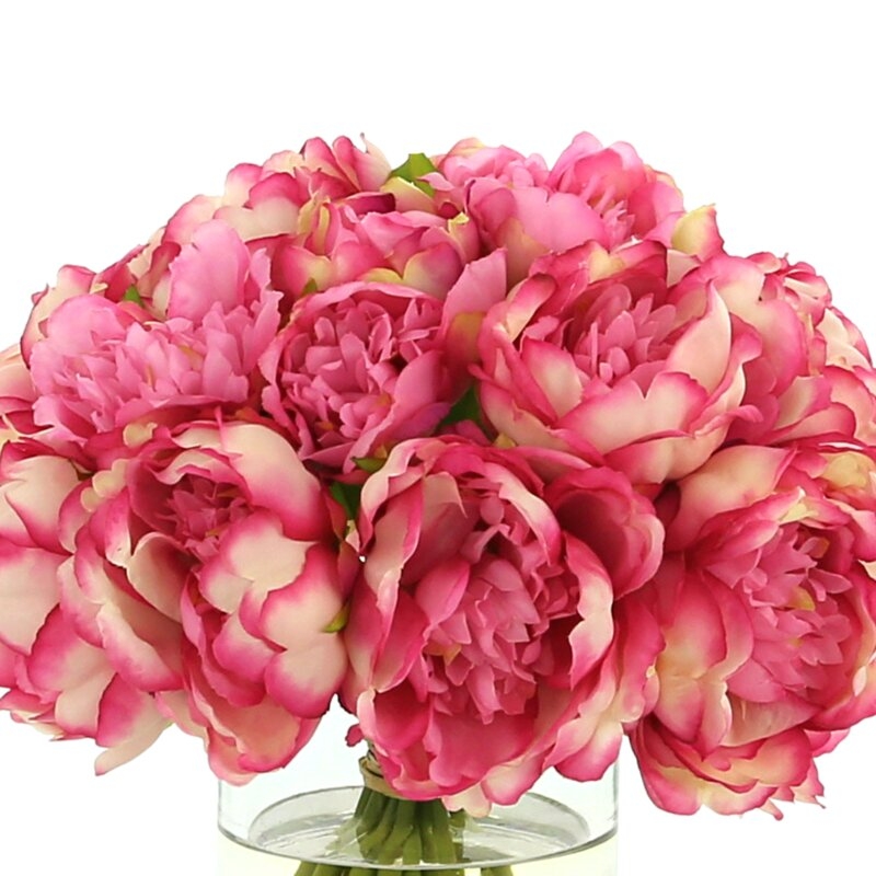 "Creative Displays, Inc. Peonies Floral Arrangement in Vase" - Image 1