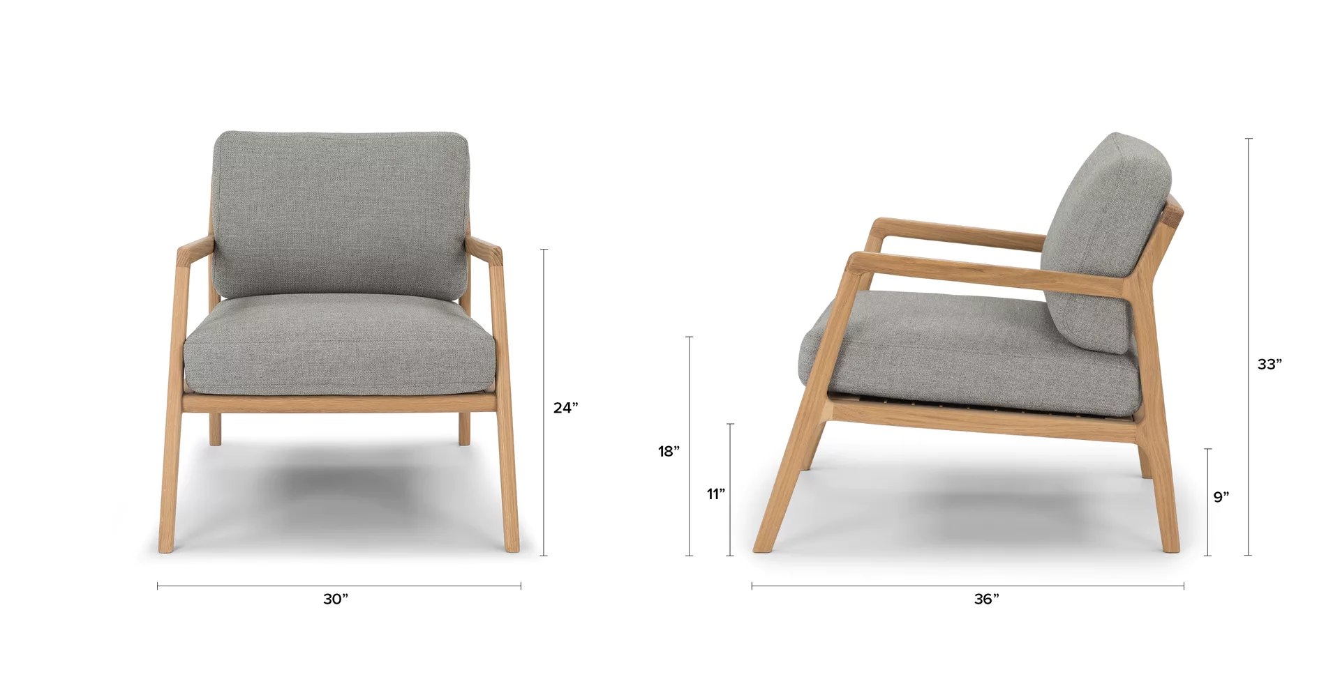 Denman Vapor Gray Chair - Image 2