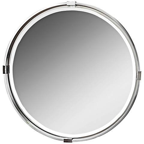 Tazlina Brushed Nickel 29 1/2" Round Wall Mirror - Image 0