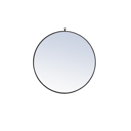 Yedinak Modern Distressed Accent Mirror-black, 32"x32" - Image 0