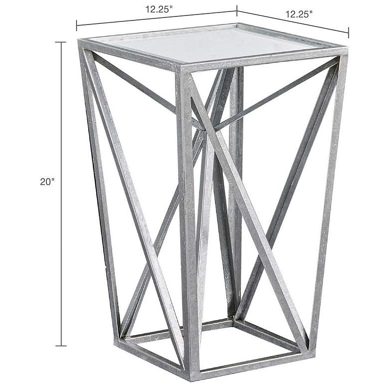 Maxx 12 1/4" Wide Silver Leaf Mirrored Angular Accent Table - Style # 85T80 - Image 3