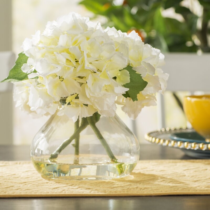 Blooming Hydrangea Floral Arrangement in Vase - Image 0