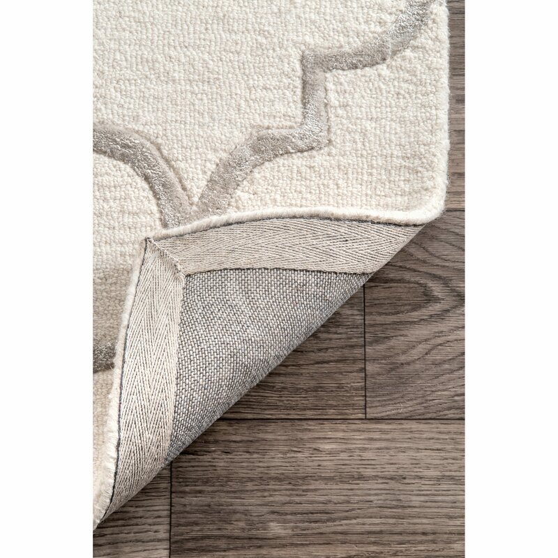Noirmont Hand-Woven Nickel Area Rug, Ivory, Rectangle 7'6" x 9'6" - Image 1