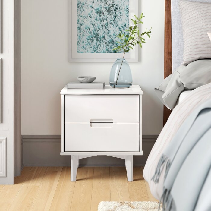 Mags 21.94'' Tall 2 - Drawer Solid Wood Nightstand - Image 1