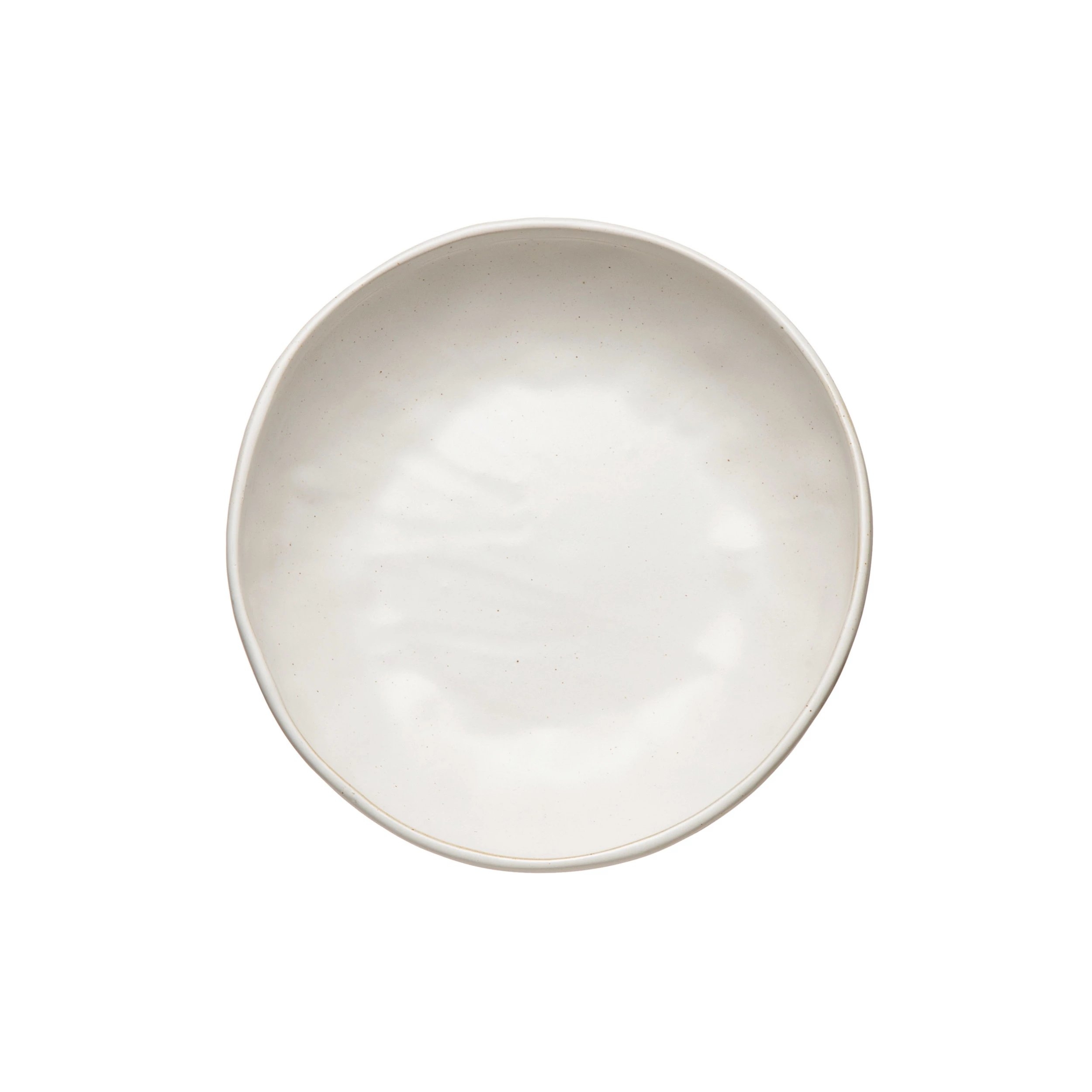 Stoneware Bowl w Reactive Glaze, White - Image 5