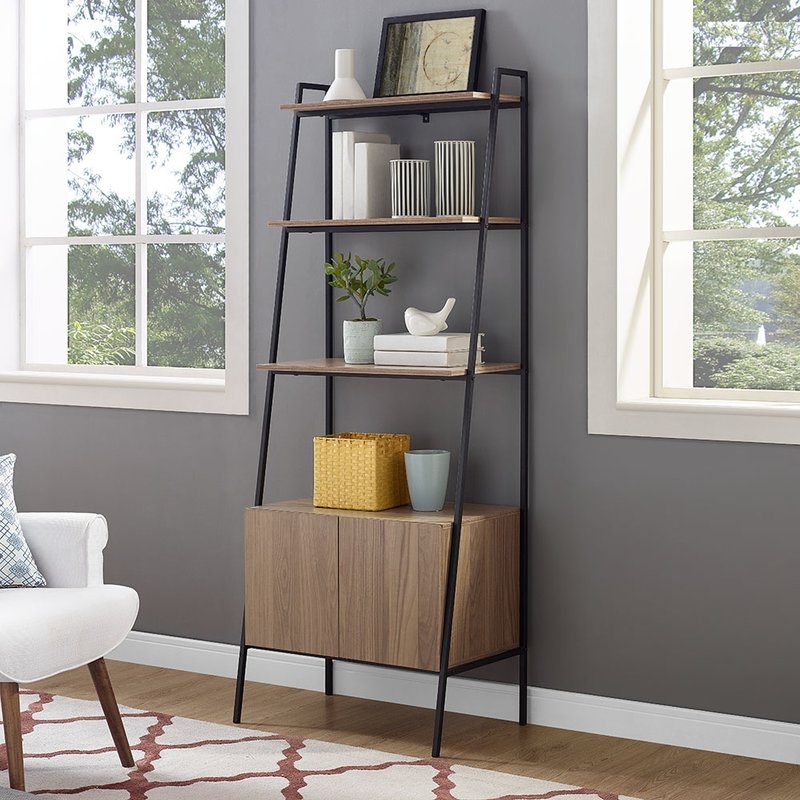 Caldwell Metal and Wood Ladder Bookcase - Image 2