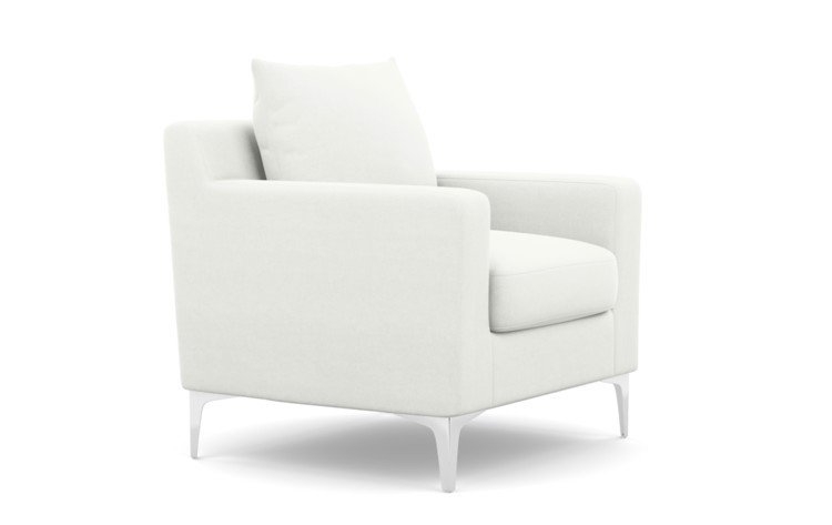 Sloan Chairs with Petite in Swan Fabric with Chrome Plated legs - Image 1