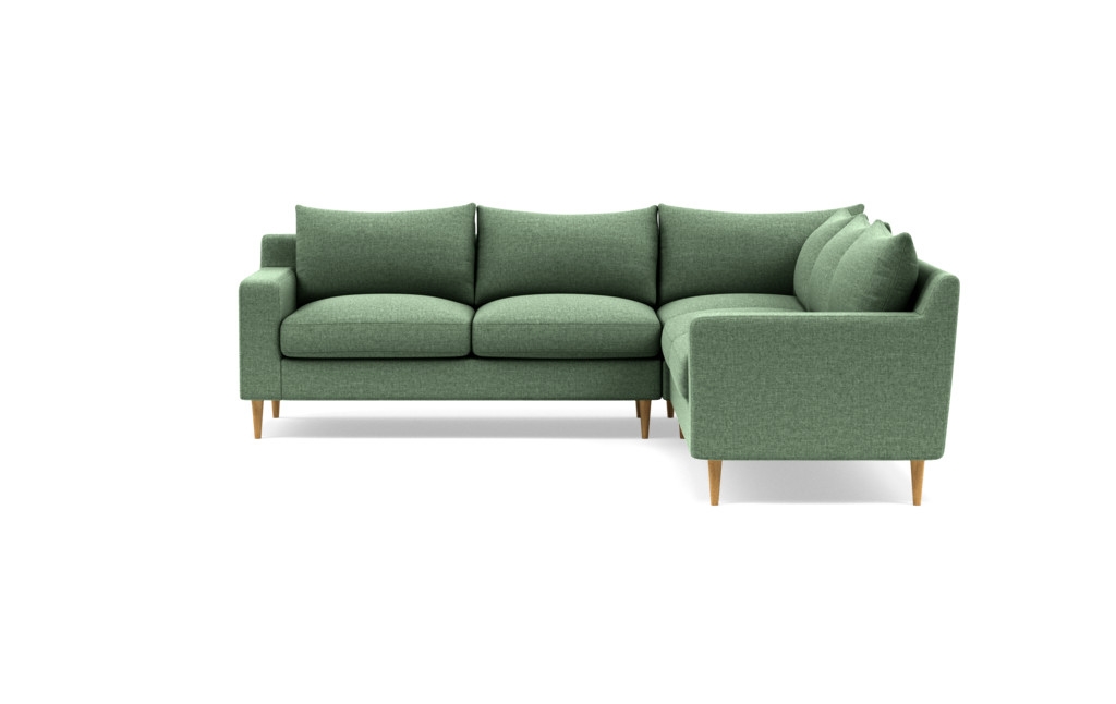 Sloan Sectional in Forrest with natural oak tapered legs - Image 0