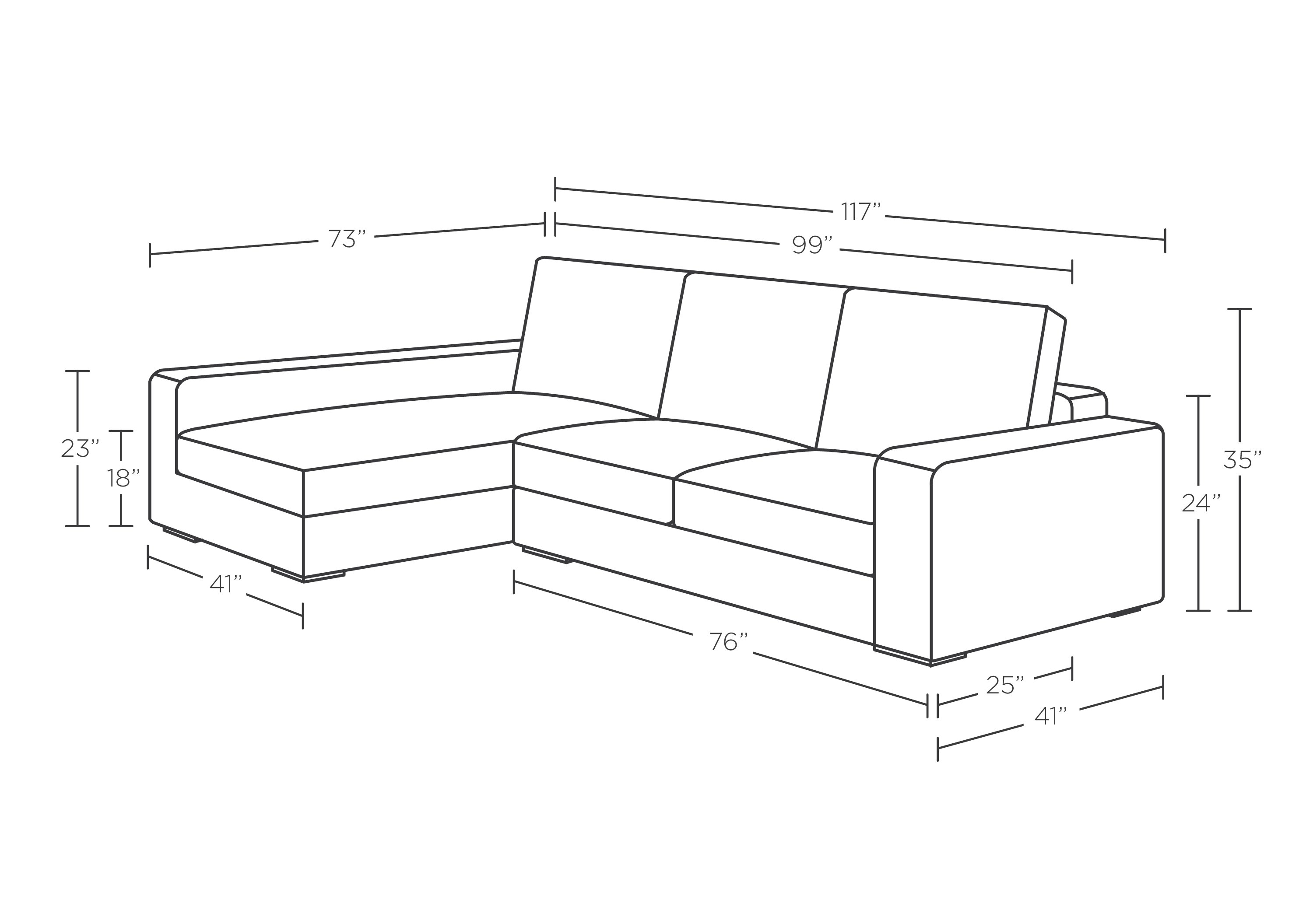 AINSLEY Sectional Sofa with Left Chaise - Decide Later fabric - Image 1