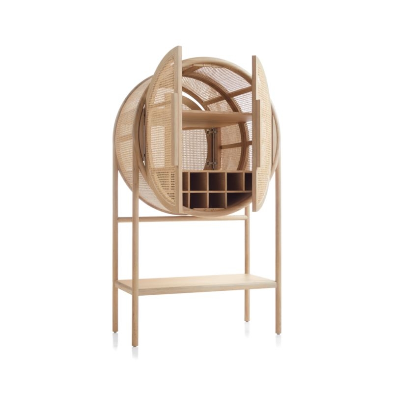 West Natural Cane Bar Cabinet - Image 2