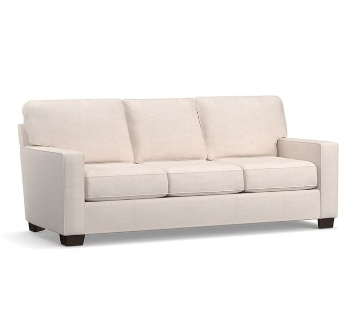 Buchanan Square Arm Upholstered Grand Sofa 89.5", Polyester Wrapped Cushions, Brushed Crossweave Light Gray - Image 0