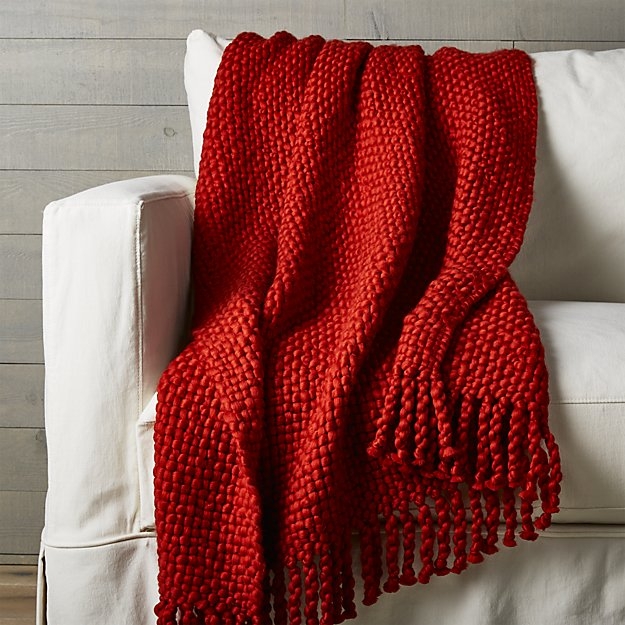 Cozy Weave Red Throw - Image 0