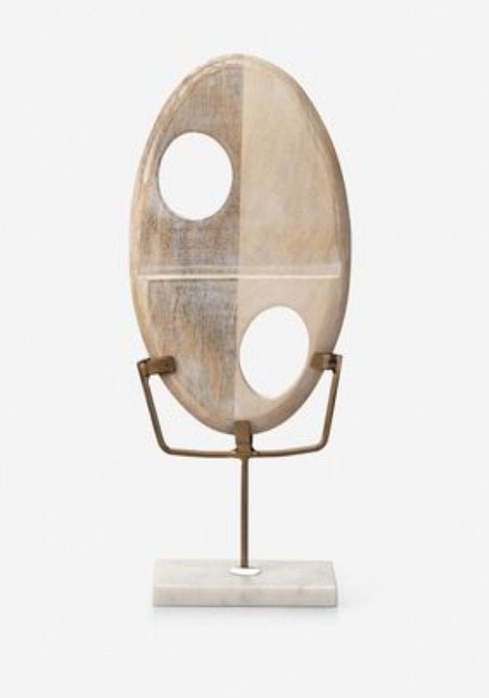 Nori Sculpture, Whitewashed Wood - Image 0