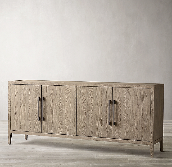 FRENCH CONTEMPORARY PANEL 4-DOOR SIDEBOARD - Image 2