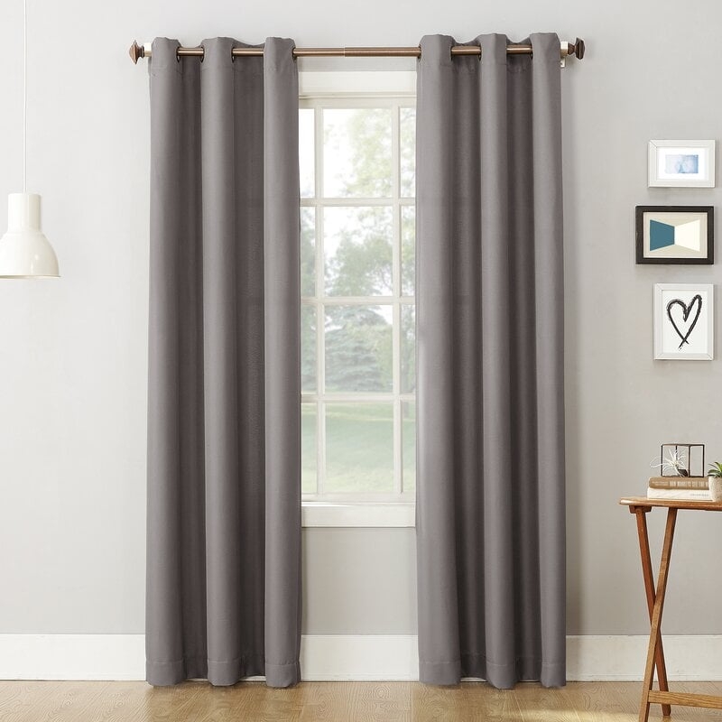 Matson Solid Semi-Sheer Grommet Single Curtain Panel - Image 0